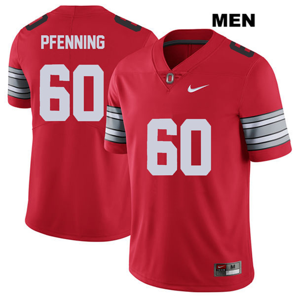 Ohio State Buckeyes Men's Blake Pfenning #60 Red Authentic Nike 2018 Spring Game College NCAA Stitched Football Jersey FK19I37ZU